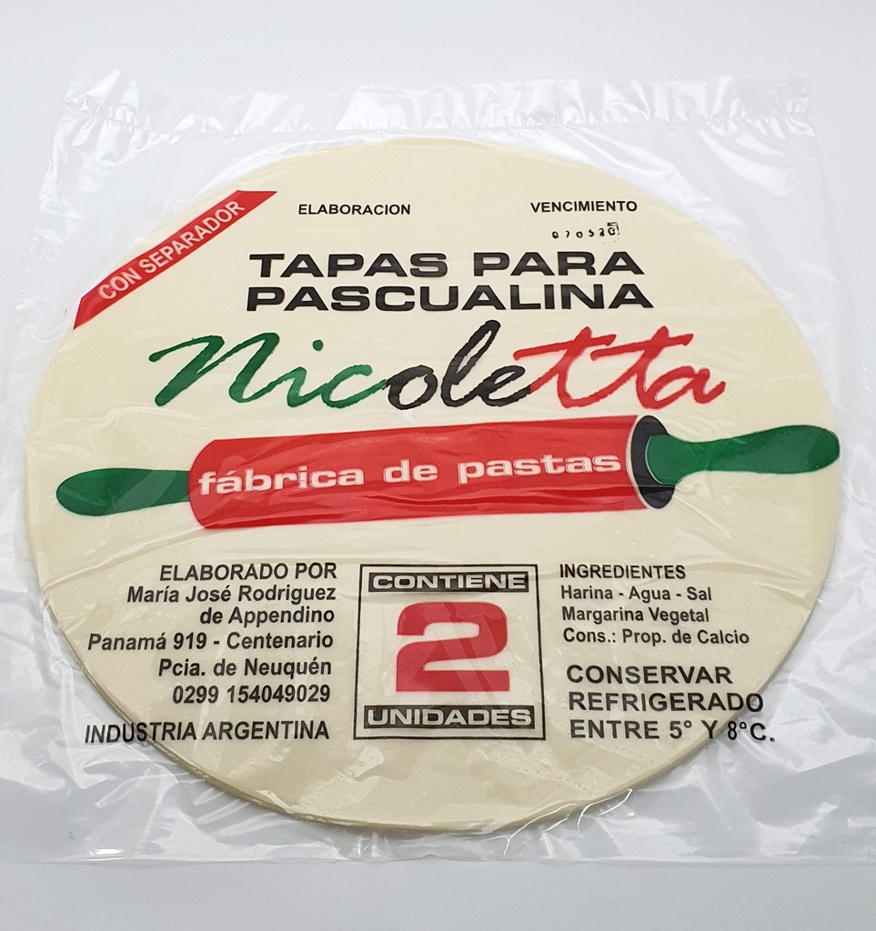 Tapas para Pascualina (Semi Hojaldre)