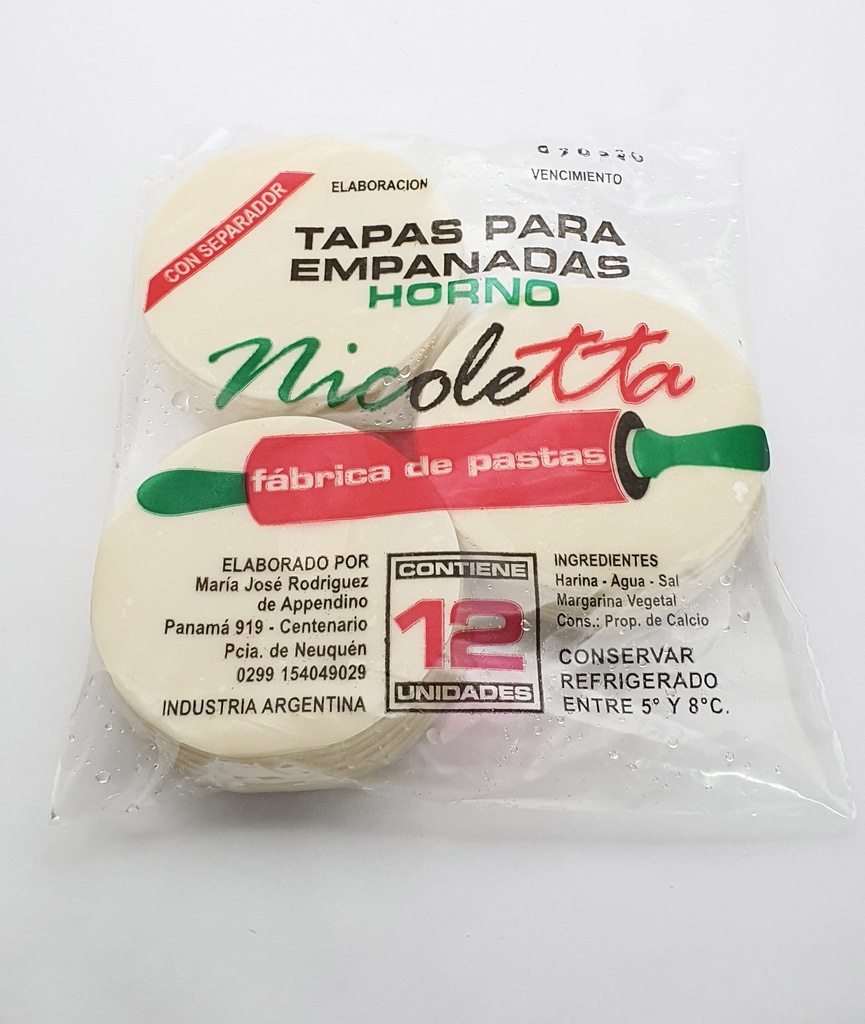 Tapas Empanadas P/ Copetin (3 Docenas)